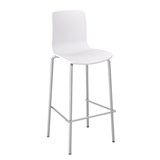 DAL ACTI CHAIR 4LEG HIGH BARSTOOL CHROME FRAME WHITE SHELL