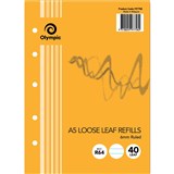 OLYMPIC R64 A5 LOOSE LEAF REFILL 5 HOLES 6MM RULED 55GSM 80 PAGE WHITE