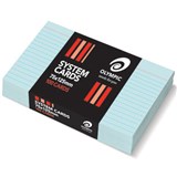 OLYMPIC RULED SYSTEM CARDS 75 X 125MM BLUE PACK 100