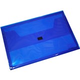 BANTEX TRANSLUCENT DOCUMENT WALLET POP GEAR PP HOOK AND LOOP CLOSURE FOOLSCAP BLUE