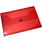BANTEX TRANSLUCENT DOCUMENT WALLET POP GEAR PP HOOK AND LOOP CLOSURE FOOLSCAP RED