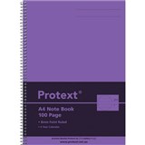 PROTEXT NOTE BOOK 8MM FEINT RULED 55GSM 100 PAGE A4 PURPLE