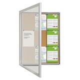 VISIONCHART TX WEATHERPROOF 2 DOOR NOTICE CASE 1350 X 980MM CORK PINBOARD