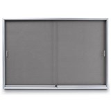 VISIONCHART BE NOTICED NOTICE CASE 2 SLIDING DOOR 1800 X 1200MM SILVER FRAME GREY BACKING