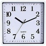 CARVEN WALL CLOCK SQUARE 250MM WHITE FRAME