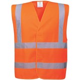 PORTWEST C470 HIVIS TWO BAND AND BRACE VEST ORANGE 4XL5XL