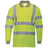 PORTWEST S277 HIVIS POLO SHIRT LONG SLEEVED YELLOW 4L