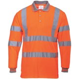 PORTWEST S277 HIVIS POLO SHIRT LONG SLEEVED ORANGE XXL