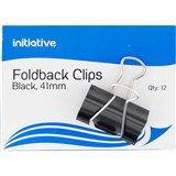 INITIATIVE FOLDBACK CLIP 41MM BLACK PACK 12
