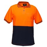 PORTWEST MP110 TWO TONED MICRO MESH POLO SHIRT ORANGE NAVY 7XL