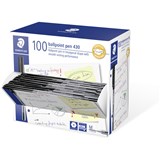 STAEDTLER 430 STICK BALLPOINT PEN MEDIUM BLACK BOX 100