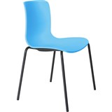 DAL ACTI CHAIR 4LEG BLACK POWDERCOAT FRAME OCEAN BLUE POLYPROP SHELL