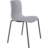 DAL ACTI CHAIR 4LEG BLACK POWDERCOAT FRAME LIGHT GREY POLYPROP SHELL