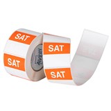 AVERY 937341 REMOVABLE DAY LABEL SATURDAY 40 X 40MM ORANGEWHITE BOX 500