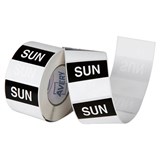 AVERY 937342 REMOVABLE DAY LABEL SUNDAY 40 X 40MM BLACKWHITE BOX 500
