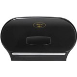 REGAL JUMBO TOILET ROLL DISPENSER DOUBLE ABS BLACK