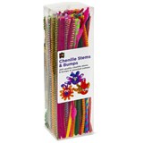EDUCATIONAL COLOURS CHENILLE STEMS AND BUMPS 300MM ASSORTED PACK 200
