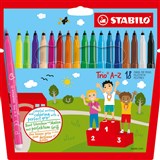 STABILO TRIO AZ FIBRE TIP PENS 10MM WALLET 18