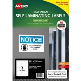 AVERY 959186 SELF LAMINATING LABELS 2UP 88 X 114MM PACK 5