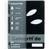 COLOURHIDE 2SUBJECT NOTEBOOK 300 PAGE A5 BLACK