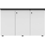 RAPID INFINITY DELUXE 3 SWING DOOR CUPBOARD 1500 X 450 X 730MM NATURAL WHITE LAMINATE BLACK RIGID EDGING