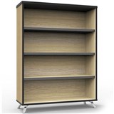 RAPID INFINITY DELUXE BOOKCASE 1200 X 900 X 315MM NATURAL OAK LAMINATE BLACK EDGING