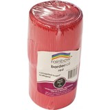 RAINBOW CORRUGATED SCALLOPED BORDER ROLL 60MM X 15M RED