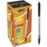 BIC ECOLUTIONS CLIC STIC RETRACTABLE BALLPOINT PEN MEDIUM BLACK BOX 50