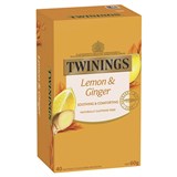 TWININGS LEMON AND GINGER TEA BAGS PACK 40