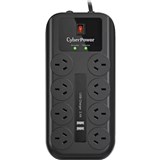 CYBERPOWER CPSURGE08USBANZ SURGE PROTECTOR 8PORT 2M BLACK