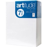 ARTITUDE PAINT CANVAS 9 X 12 INCH WHITE PACK 7