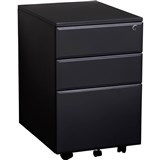 INITIATIVE MOBILE PEDESTAL 3DRAWER LOCKABLE 400 X 520 X 620MM BLACK