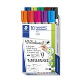 STAEDTLER 351 LUMOCOLOR WHITEBOARD MARKER BULLET ASSORTED BOX 10