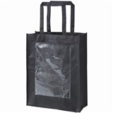 ZART ECO BAG WITH DISPLAY POCKET 340 X 410MM BLACK PACK 10