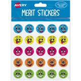 AVERY 698006 MERIT STICKERS SMILEY FACES PACK 300