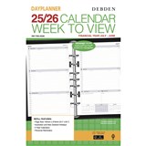 DEBDEN DAYPLANNER DK1760 DESK EDITION FINANCIAL YEAR DIARY REFILL WEEK TO VIEW 216 X 140MM WHITE
