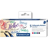 STAEDTLER 3002 CALLIGRAPHY MARKERS DOUBLE ENDED ASSORTED PACK 5