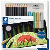 STAEDTLER 61 DESIGN JOURNEY BLACK AND WHITE SOFT COLOUR MIXED SET