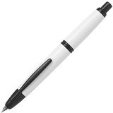 PILOT CAPLESS BLACK ACCENT FOUNTAIN PEN WHITE BARREL FINE NIB BLACK INK