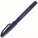 PENTEL SES15C BRUSH SIGN PEN MARKER NAVY BOX 10