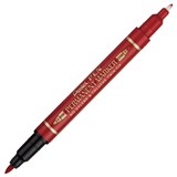 PENTEL N75W DUAL TIP PERMANENT MARKER BULLET RED