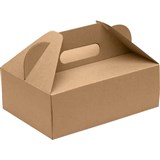 BIOPAK BIOBOARD CARRY TRAY BOX WITH HANDLE 240 X 170 X 85MM PACK 100