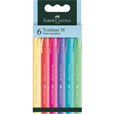 FABERCASTELL TEXTLINER 38 PASTEL HIGHLIGHTERS ASSORTED PACK 6