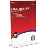 DEFLECTO BLUEPRINT SIGN HOLDER TSHAPE DOUBLE SIDED PORTRAIT A4 CLEAR
