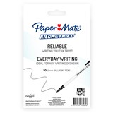 PAPERMATE KILOMETRICO BALLPOINT PENS MEDIUM BLACK PACK 10