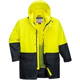 HUSKI KIMBERLEY LIGHTWEIGHT HIVIS RAIN JACKET 2TONE YELLOWNAVY XL