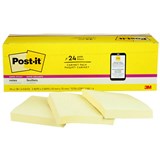 POSTIT 65424SSCP SUPER STICKY RECYCLED NOTES 76 X 76MM CANARY YELLOW CABINET PACK 24