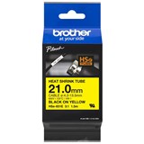 BROTHER HSE651E HEAT SHRINK TUBE LABELLING TAPE 21MM BLACK ON YELLOW