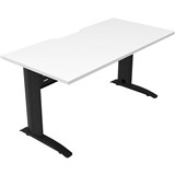 DELUXE RAPID SPAN STRAIGHT DESK WITH METAL MODESTY PANEL 1200 X 750 X 730MM BLACKNATURAL WHITE