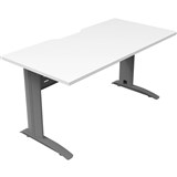 DELUXE RAPID SPAN STRAIGHT DESK WITH METAL MODESTY PANEL 1500 X 750 X 730MM SILVERNATURAL WHITE